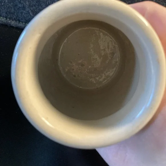 Vintage Stoneware Crock Utensil Holder MF G Stamp Cream Glaze Farmhouse Pottery - Picture 5 of 7